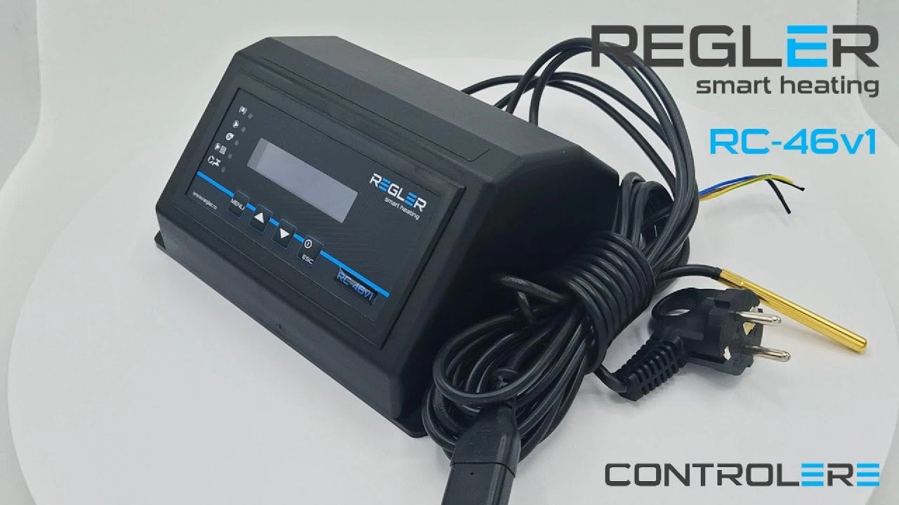 Controler centrala pe lemne/cabune REGLER RC 46v1, control pompa si ventilator. Video 2289