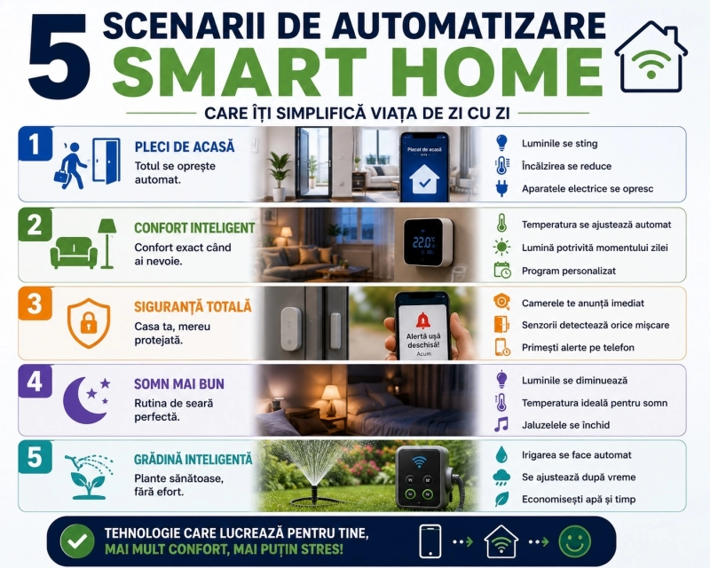 5 scenarii de automatizare smart home care iti simplifica viata de zi cu zi