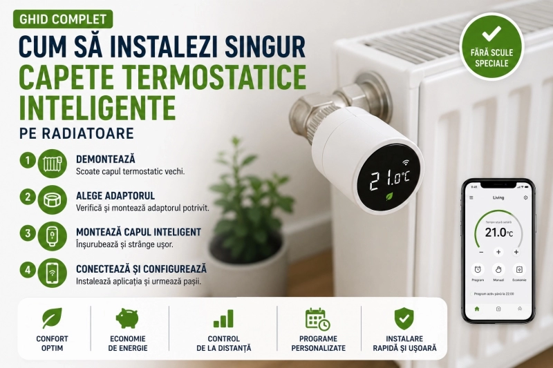 Cum să instalezi singur capete termostatice inteligente pe radiatoare